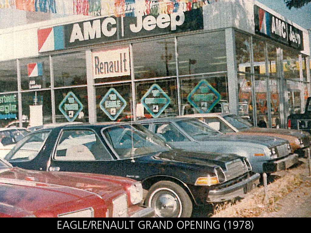 Eagle/Renault grand opening at AMC Jeep dealership, 1978