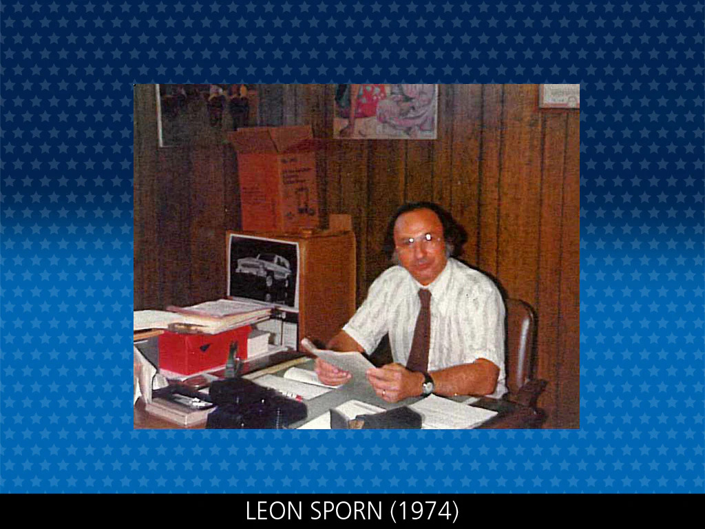 Leon Sporn at his desk, 1974